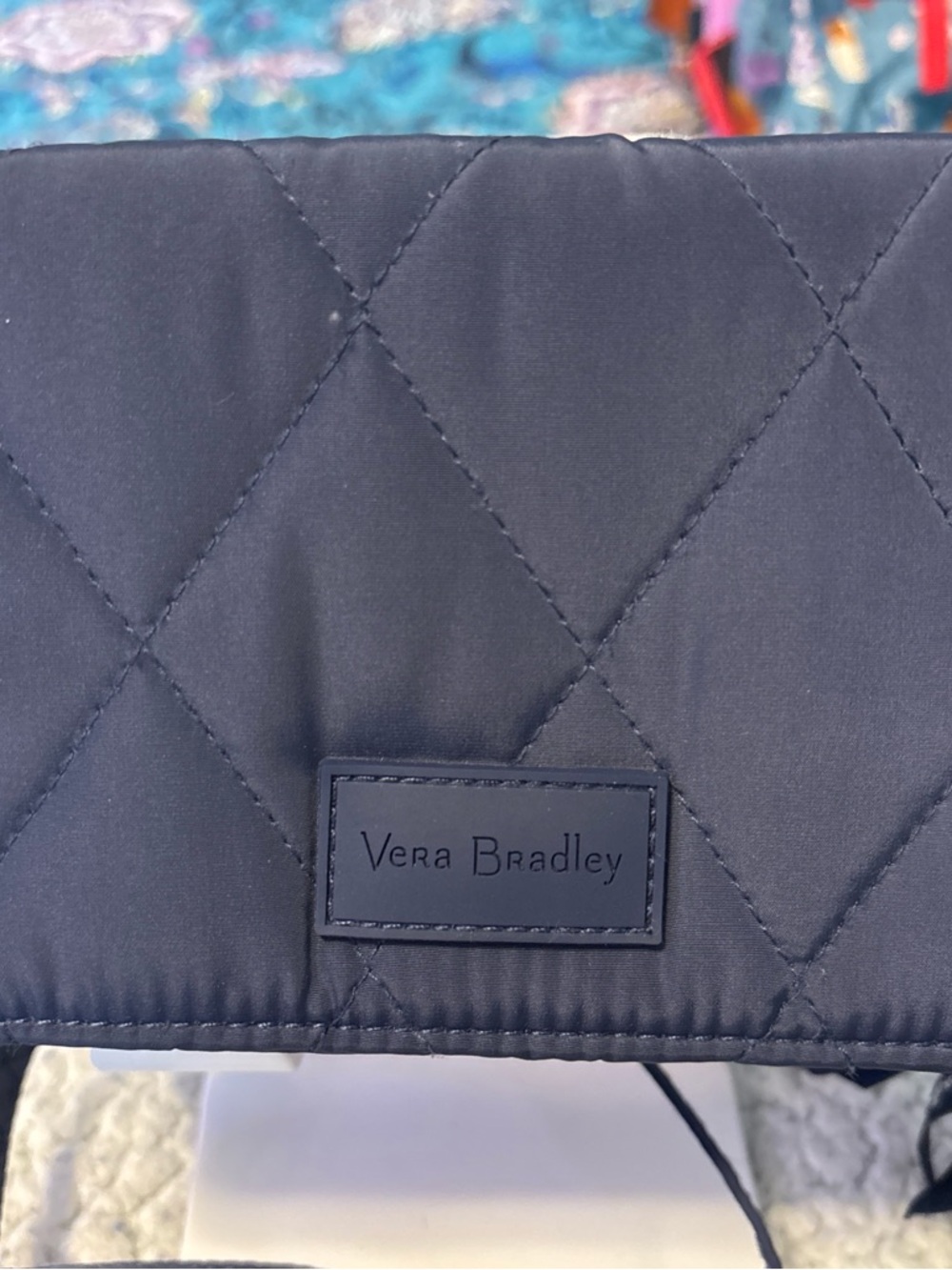 Vera Bradley Quilted Wallet in Navy Blue
